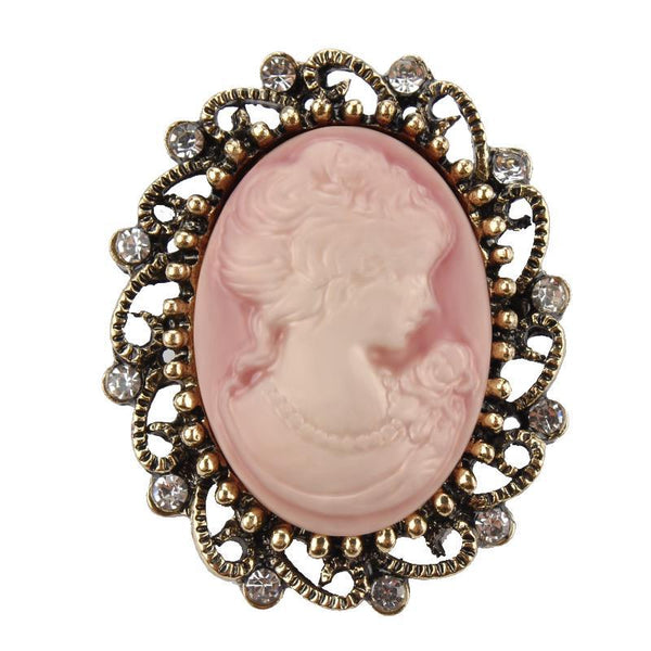 Broche Retro de Belleza con Diamantes