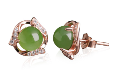 Aretes de Jade Verde Estilo Étnico en Plata de Ley 925 con Certificado Tianyu - Image 5