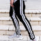 Pantalones Casuales Retro de Cintura Alta con Diseño de Dos Tonos