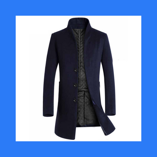 Abrigo de Lana Slim Fit Tipo Trench para Hombre