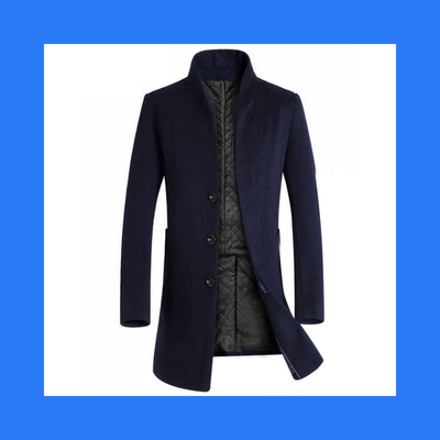 Abrigo de Lana Slim Fit Tipo Trench para Hombre