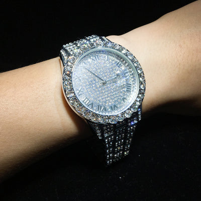 Reloj de Cuarzo Resistente al Agua con Diamantes Completos - Image 5