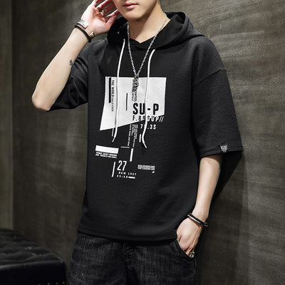 Sudadera casual con capucha y manga media - Image 11