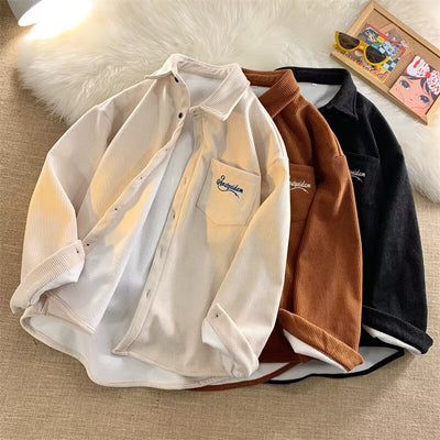 Chaqueta Camisa Retro de Pana para Hombre