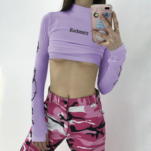 Sudadera Ligera con Estampado de Letras y Cuello Alto - Image 3