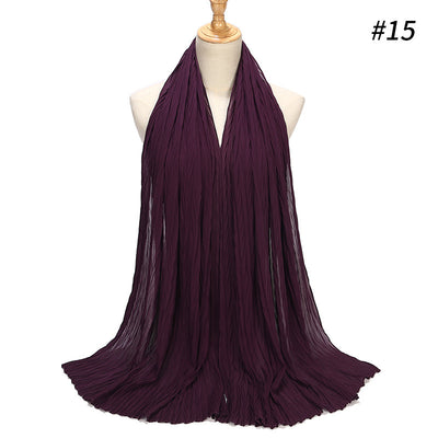 Hijab Chiffón Plisado con Efecto Perla - Capa Versátil - Image 14