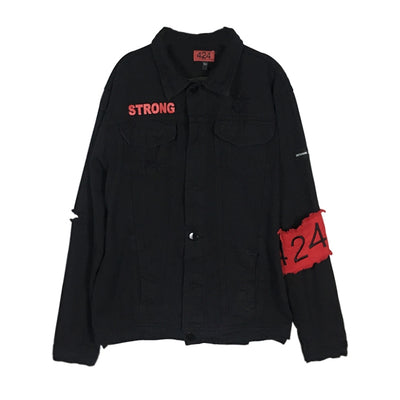 Chaqueta Denim Lavada con Agujeros para Parejas - Manga Larga Estilo Coreano - Image 5