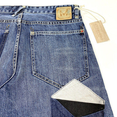 Pantalones Tipo Mendigo Retro con Parches para Hombre - Image 4