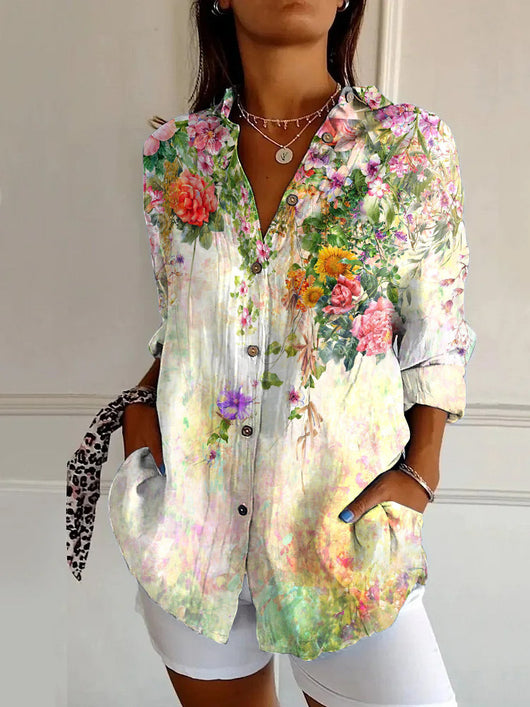 Blusa Casual Larga con Estampado Floral para Mujer - Image 12