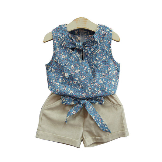 Conjunto de Chaleco sin Mangas con Moño y Shorts - Image 2