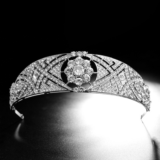 Corona Nupcial de Cristal Zircón - Tocado Elegante para Novia