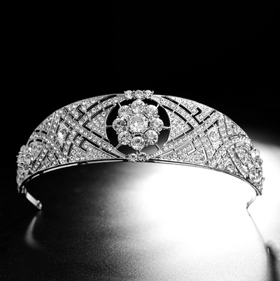 Corona Nupcial de Cristal Zircón - Tocado Elegante para Novia