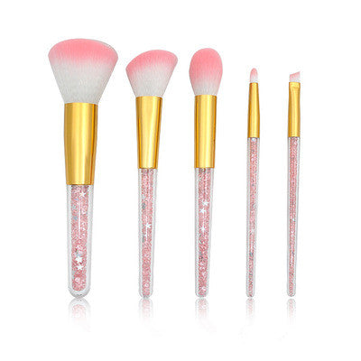 Set de 5 Brochas de Maquillaje con Mango Transparente - Image 6