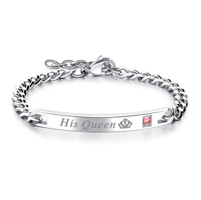 Pulsera de Pareja Cristal Rosa Negra Oro - His Queen Her King - Image 12