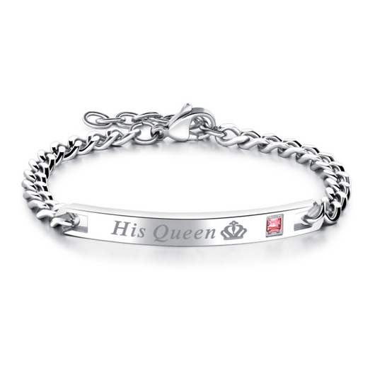 Pulsera de Pareja Cristal Rosa Negra Oro - His Queen Her King - Image 12