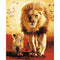 Cuadro Pintura por Números Leones Padre e Hijo - Arte DIY para Decoración del Hogar