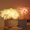 Lámpara de Escritorio Nórdica con Plumas - Luz Decorativa Moderna para Dormitorio