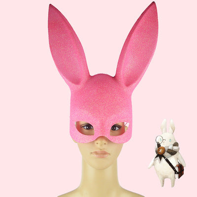 Máscara Facial Negra con Orejas de Conejo - Estilo Fashion - Image 10