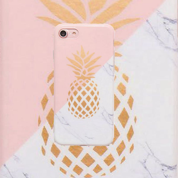 Funda para celular mármol piña