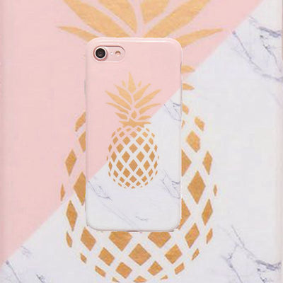 Funda para celular mármol piña