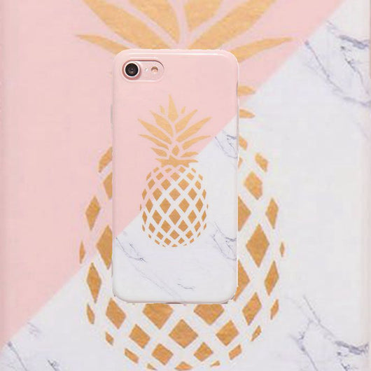 Funda para celular mármol piña