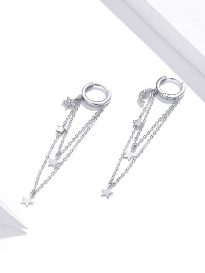 Aretes de Plata Esterlina 925 con Estrella, Luna y Borla - Image 13