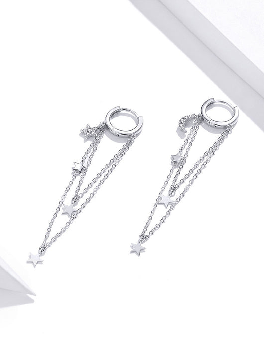 Aretes de Plata Esterlina 925 con Estrella, Luna y Borla - Image 13