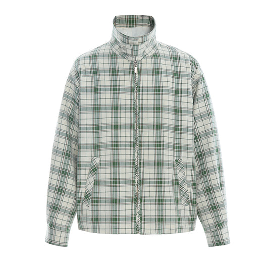Chaqueta de Diseño Original en Tela Cuadros Verde - Image 2