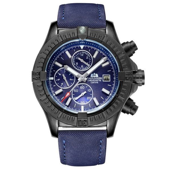 Reloj Multifuncional de Cuero para Hombre