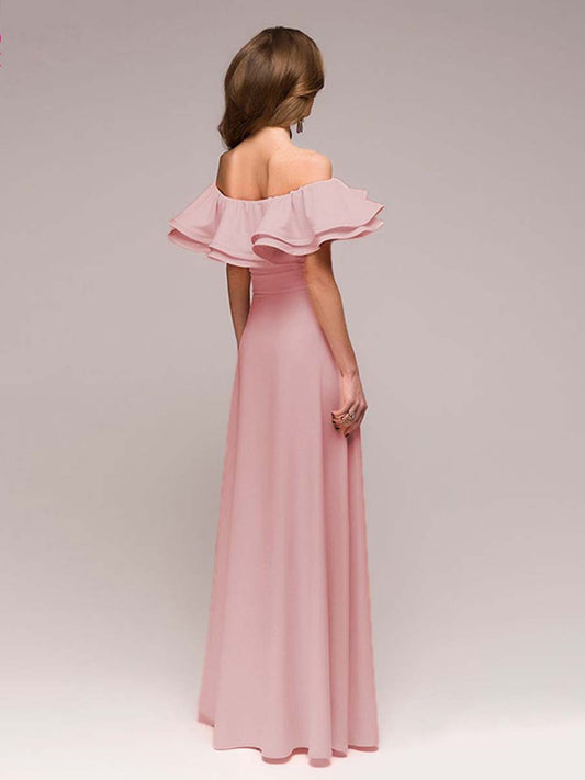 Vestido Largo Elegante Slim Fit con Hombros Descubiertos - Image 2