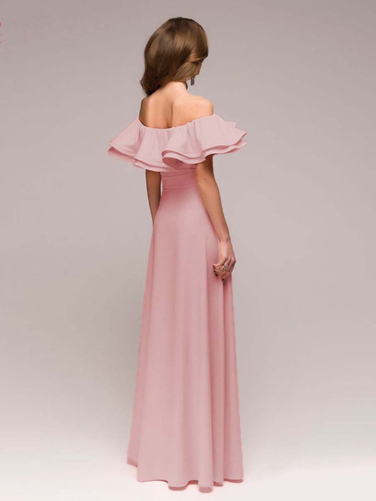 Vestido Largo Elegante Slim Fit con Hombros Descubiertos - Image 2