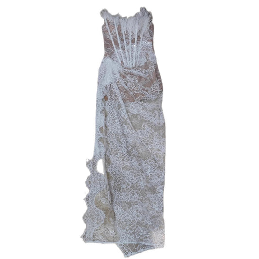 Vestido de Fiesta Elegante con Escote Tubo y Abertura Alta - Image 2