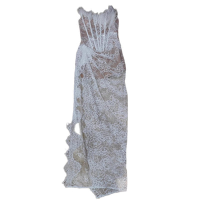Vestido de Fiesta Elegante con Escote Tubo y Abertura Alta - Image 2