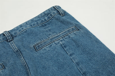 Jeans Hip-hop con Pentagrama y Cierre Lateral para Hombre - Image 24