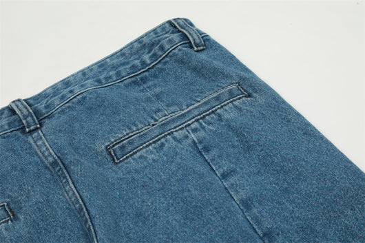 Jeans Hip-hop con Pentagrama y Cierre Lateral para Hombre - Image 24