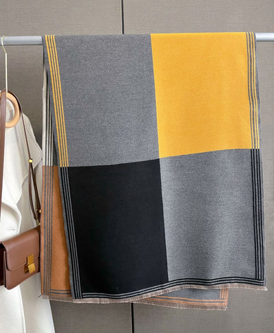 Bufanda de Cachemira Gruesa con Combinación de Colores para Mujer Invierno - Image 5