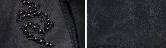 Chaqueta de Cuero PU con Patrón Serpiente, Costuras Remachadas y Bordado - Image 10