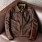Chaqueta de Cuero Vintage Desgastado para Hombre - Estilo Clásico