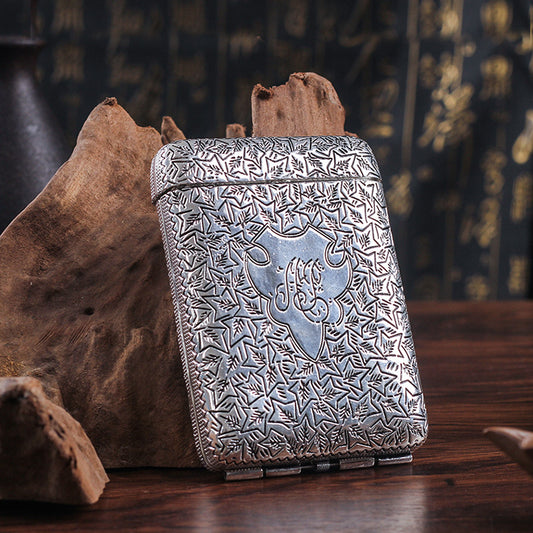 Estuche para Cigarrillos Ultradelgado de Aleación con Grabado 3D para Hombre