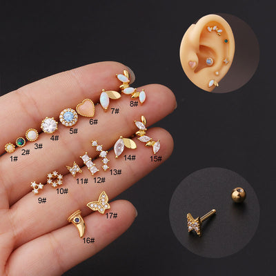 Aretes de Circón Facetado con Piercing - Image 6