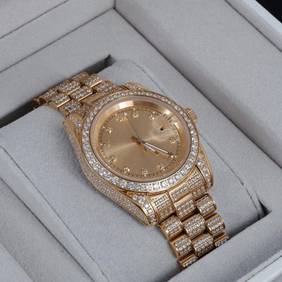 Reloj de Cuarzo para Hombre con Pulsera de Acero y Dial Incrustado de Diamantes - Image 9