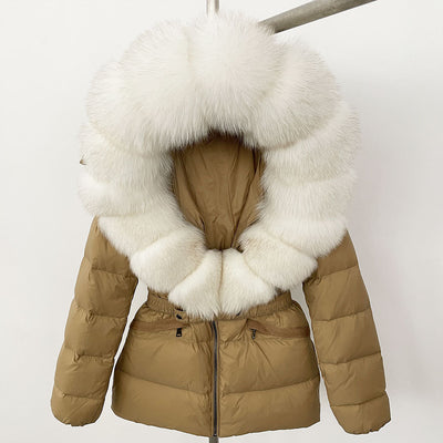 Chaqueta Acolchada Corta Ajustada para Mujer con Forro de Piel - Image 56