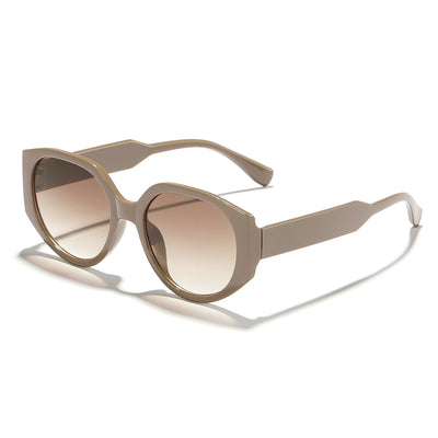 Coffee frame polygon sunglasses with brown gradient lenses on a white background. - Image 5