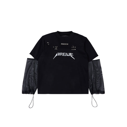 Playera de Manga Larga con Malla Superpuesta - Diseño Moderno Two-Piece - Image 2