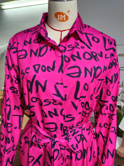 Camisa Vestido Estampada con Solapa Oversize - Image 19