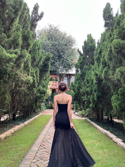 Vestido Envolvente sin Mangas con Malla Transparente - Image 9