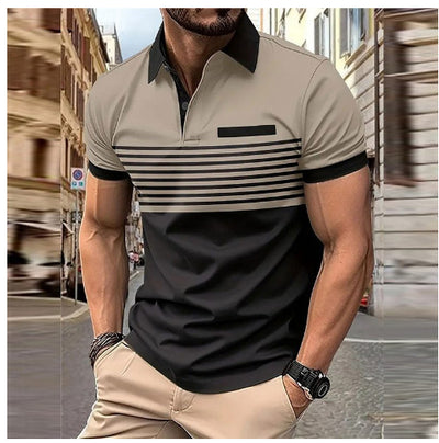 Camisa Casual a Rayas con Bolsillo en el Pecho para Hombre - Image 9