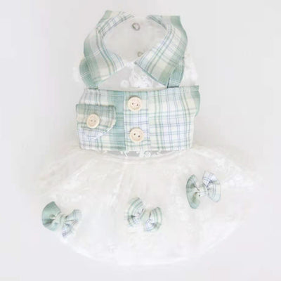 Vestido Cuadriculado Verde Menta para Perro Pequeño - Diseño Falsa Dos Piezas - Image 7