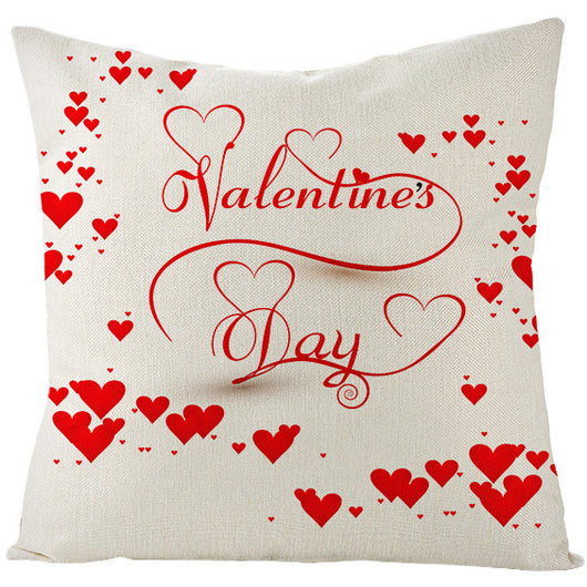 Funda de Almohada de Lino Rojo Corazón para San Valentín - Image 10