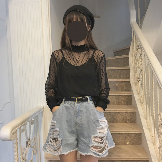 Blusa de Encaje con Volantes y Mangas Largas - Image 5